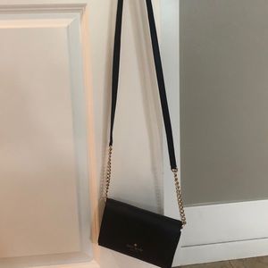 Kate Spade wallet on a chain black w gold chain